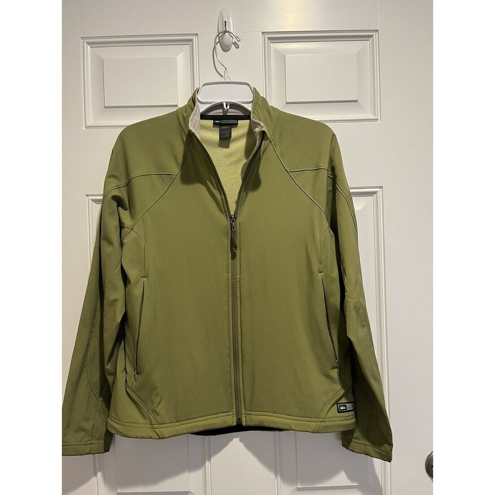 REI Jacket Womens Medium Full Zip Pullover Long Sleeve Green Outdoor Ski snow